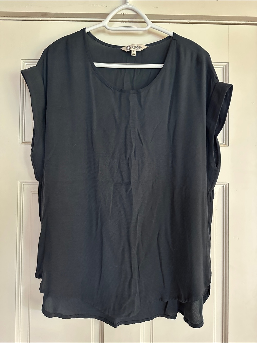 Sleeveless Black Chiffon Blouse